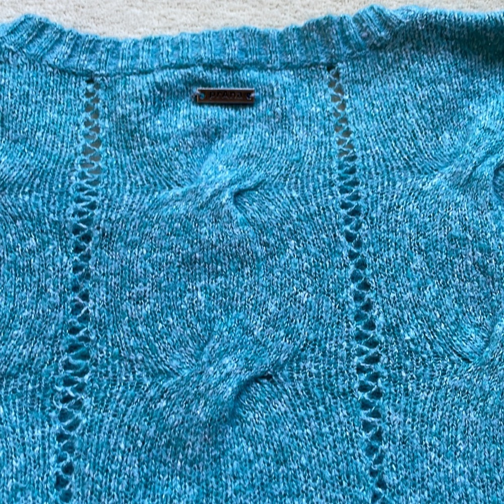 PrAna cable light weight sweater in a beautiful turquoise. Excellent condition - Picture 10 of 10